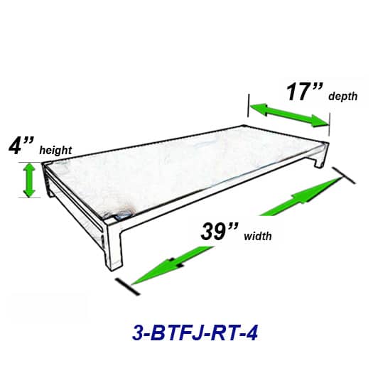 3-BTFJ-RT-4 Top (39") BIB Shelf, 4" Tall