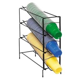 Cup Wire Rack Dispenser, Three Sections