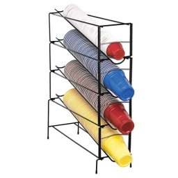 Cup Wire Rack Dispenser, Four Sections