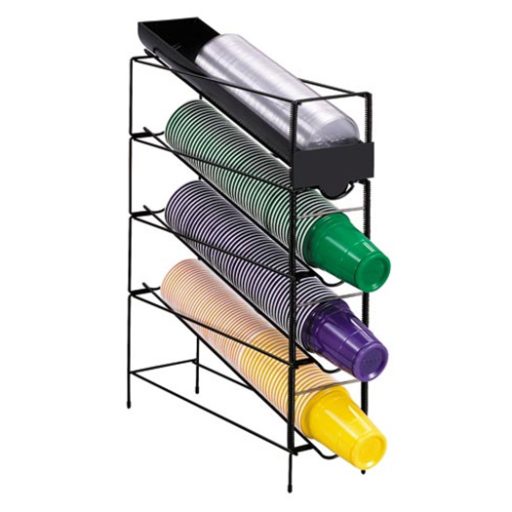 Cup Wire Rack Dispenser, Four Sections