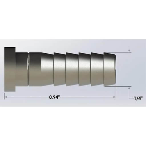 1/4″ Barbed Stem for 1/4" Nut