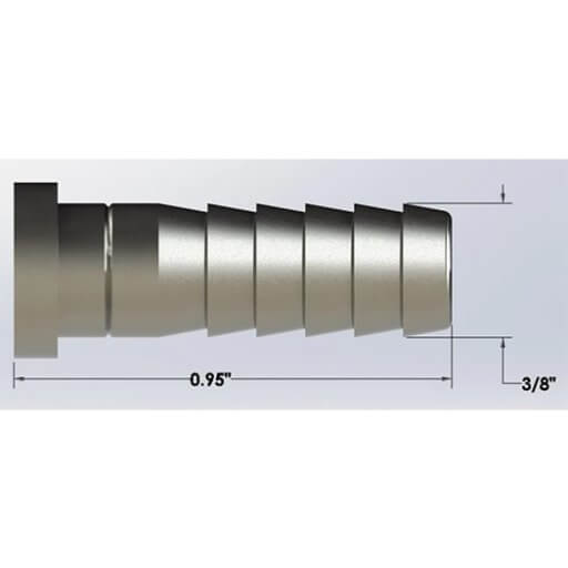 3/8″ Barbed Stem for 3/8" Nut