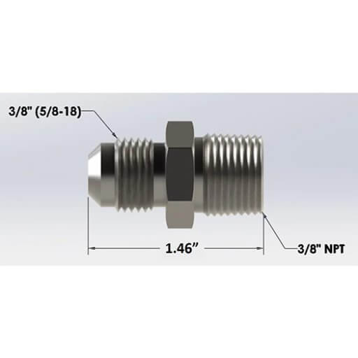 3/8″ Male NPT to 3/8″ Male Flare Adapter