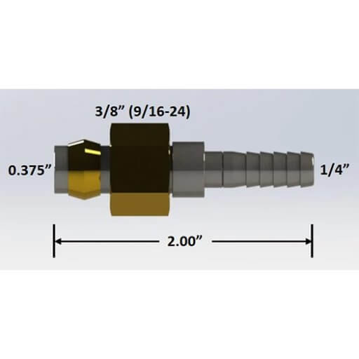 3/8″ Female Flare Compression to 1/4″ Barb