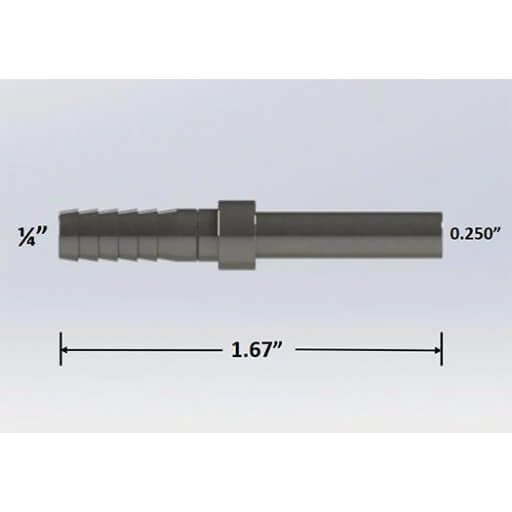 1/4″ Tube Stem to 1/4″ Barb Hose Adapter