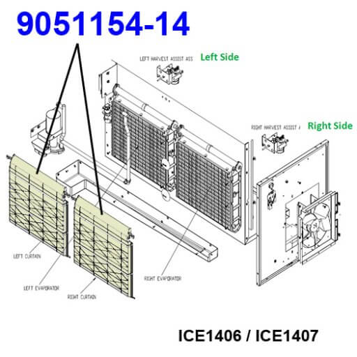9051154-14 Evaporator Splash Curtain Diagram