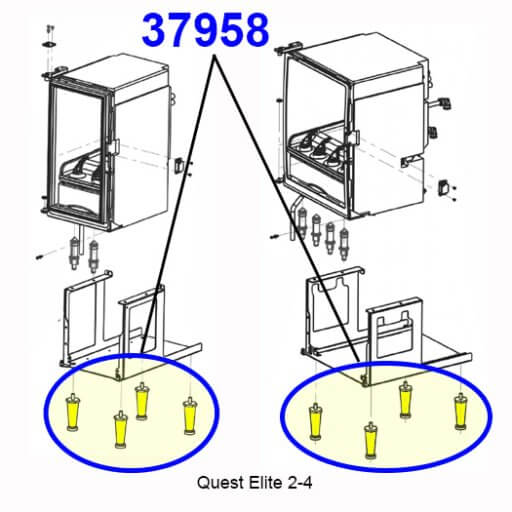 37958 4" Black Leg, Single Diagram
