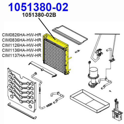 1051380-02 Evaporator Assembly Diagram