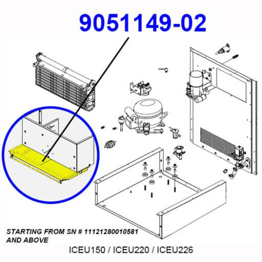 9051149-02 Water Trough Assembly Diagram
