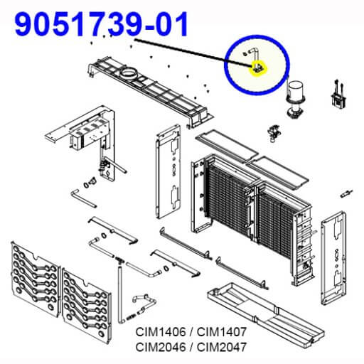 9051739-01 Inlet-Outlet Bracket Diagram