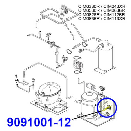 9091001-12 Bulkhead Coupling Half Diagram