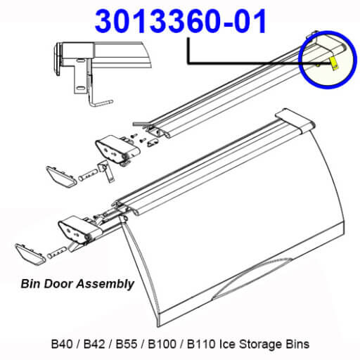 3013360-01 RH Bin Door Hinge Diagram