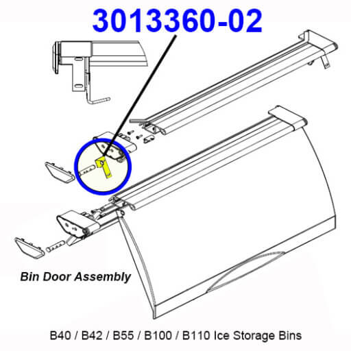 3013360-02 LH Bin Door Hinge Diagram