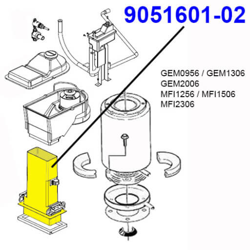 9051601-02 Lower Ice Chute, Tall Diagram