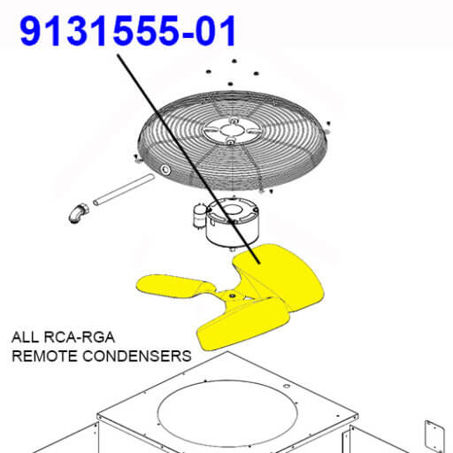 9131555-01 Fan Blade, 3-Petals Diagram