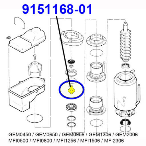 9151168-01 Auger Stud Diagram