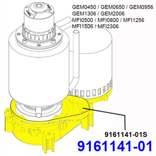 9161141-01S Gear Box Assembly Only Diagram