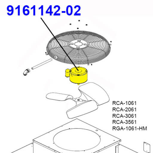 9161142-02 Fan Motor, 230v Diagram