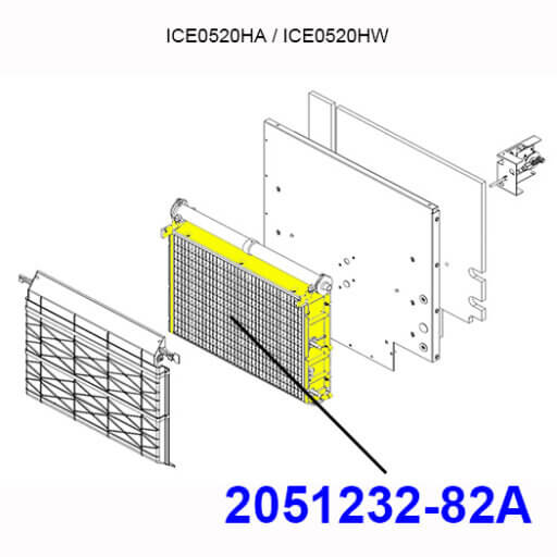 2051232-82A Evaporator Assembly, RH, Half Cube Diagram