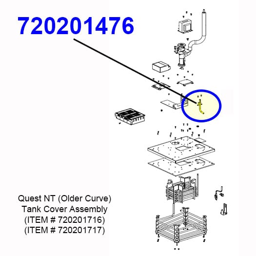 720201476 Overflow Tube with Bracket