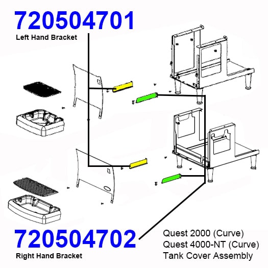 720504702 Right Hand Drip Tray Bracket