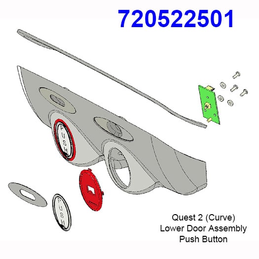 720522501 Lower Door Panel Assy, Push Button