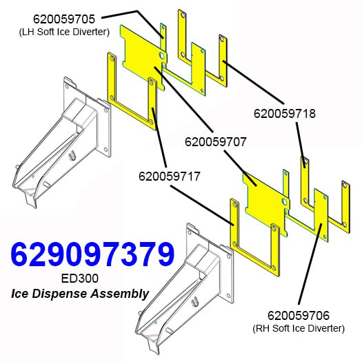 629097379 ED300 Ice Chute-Gate Double Gasket Kit