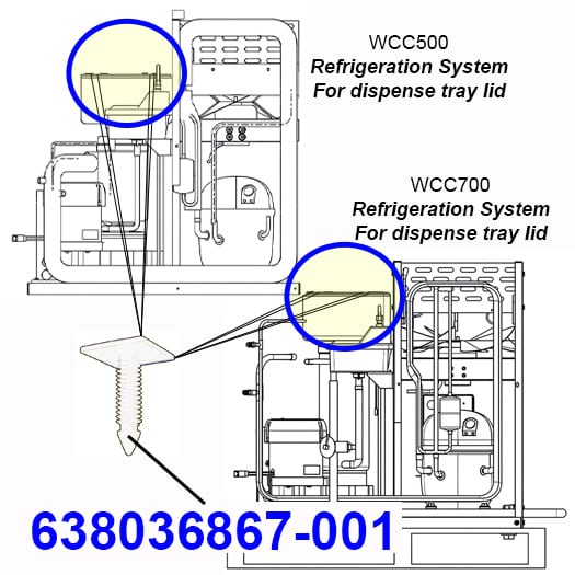 638036867-001 Dispense Tray Cover Clip