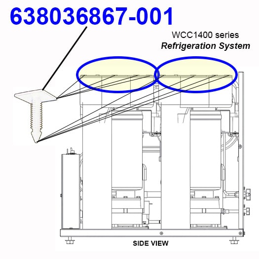 638036867-001 Dispense Tray Cover Clip