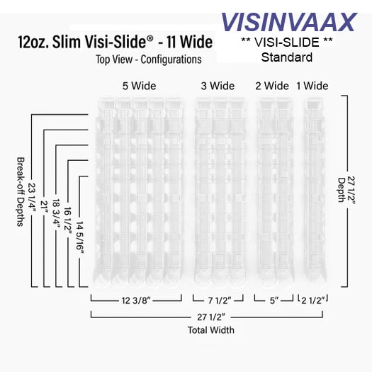 VISINVAAX Visi-Slide Standard, 11-Wide, Low Ring