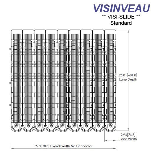 VISINVEAU Visi-Slide Standard, 9-Wide, High Ring