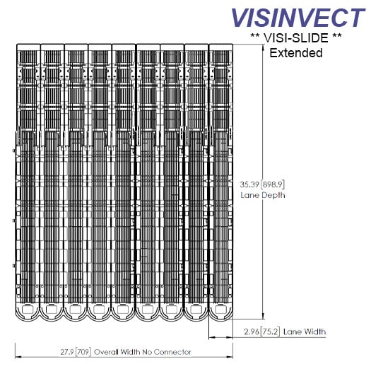 VISINVECT Visi-Slide Extended, 9-Wide, High Ring