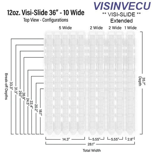 VISINVECU Visi-Slide Extended, 10-Wide, Low Ring